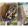 Image 1 : LOT OF MISC SHOP SUPPLIES (2 X SAWS, CAULKING GUNS, ETC)