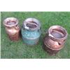 Image 1 : LOT OF 3 CREAM CANS (5 GALLON) *SOME RUSTY* (GARDEN DECOR, 1-3 GALLON)