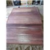 Image 1 : LOT OF 2 METAL BED RAILS AND BAMBOO RUG (7.5' L X 63"W) *BED RAILS 79"L* (RAILS WITH PLASTIC ENDS 5'
