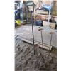 Image 1 : LOT OF 3 WROUGHT IRON CANDLE HOLDERS (59" TALL, 3' TALL, 34" TALL, AND 25" TALL)