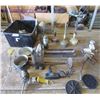 Image 1 : LOT OF MISC ITEMS (4 X OIL LAMPS, PULLEY, HEAVY DUTY RATCHET, BABY MONITOR, OIL CAN, ETC)