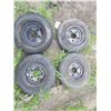 Image 4 : LOT OF 4 SEED DRILL TIRES (WITH RIMS) *5 BOLT PATTERN* (70 PSI) *4.80-8NHS*