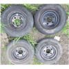 Image 3 : LOT OF 4 SEED DRILL TIRES (WITH RIMS) *5 BOLT PATTERN* (70 PSI) *4.80-8NHS*