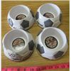 Image 2 : LOT OF 4 DOG DISHES (SOCCER BALL PATTERN) *SMALL* (NOS)