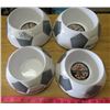 Image 1 : LOT OF 4 DOG DISHES (SOCCER BALL PATTERN) *2 X MEDIUM AND 2 X LARGE* (NOS)