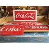 Image 1 : LOT OF 4 COCA-COLA SIGNS (24" X 18", 28" X 11", 53" X 14", 36.5" X 16.5")