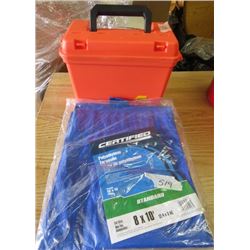 TOOL BOX AND TARP (13 L X 8 T X 6 W) *TARP 8' X 10')