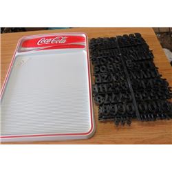 COCA-COLA MENU BOARD (NOS) *COMES WITH LETTERS, NUMBERS AND SYMBOLS)