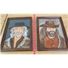 Image 3 : LOT OF 4 PAINTINGS ( 2 X COWBOYS) *STAMPEDING HORSES* (VALLEY SCENE)