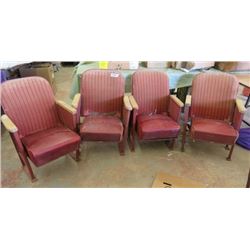 LOT OF 4 THEATRE CHAIRS (VINTAGE)