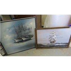 LOT OF 2 PAINTINGS (38.5" L X 27" H) *37" L X 36.5" H* (FRAMED) *SIGNED*