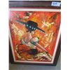 Image 2 : LOT OF 2 PAINTINGS (LADY IN A DRESS 38.5" L X 37" H) *FLOWER PRINT 17.5" L X 41.5" H* (BOTH FRAMED)