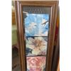 Image 3 : LOT OF 2 PAINTINGS (LADY IN A DRESS 38.5" L X 37" H) *FLOWER PRINT 17.5" L X 41.5" H* (BOTH FRAMED)