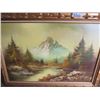 Image 2 : LOT OF 2 PRINTS (MOUNTAIN VIEW 42" L X 30" H) *HOUSE AND FOREST 40" L X 27.5" H* (BOTH FRAMED) *MOUN