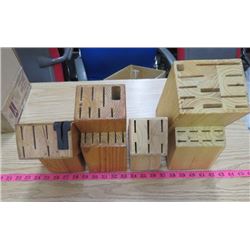 LOT OF 4 KNIFE BLOCKS (WOOD)