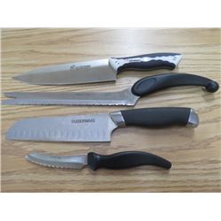 LOT OF 4 KNIVES AND ONE SHARPENING BLADE (2 X MIRACLE BLADE 3) *1 X FURBERWARE* (1 X ZONGWEI)