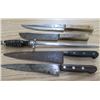 Image 1 : LOT OF 4 KNIVES AND ONE SHARPENING BLADE (2 X OLD HICKORY) *2 X UNNAMED*