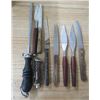 Image 1 : LOT OF 7 KNIVES AND ONE SHARPENER AND UTILITY KNIFE