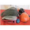 Image 1 : LOT OF MISC TOOLS ( RODENT KILLERS, JACK STANDS, 2 HARD HELMETS, SCREWS, BUG SCREEN, ETC)