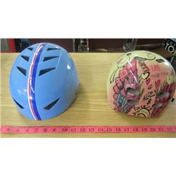 LOT OF 2 YOUTH HELMETS (BLUE 55-58 CM) *PINK 55-58 SM*