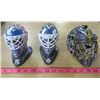 Image 1 : LOT OF 3 NHL COLLECTOR HELMETS (NY RANGERS, TORONTO MAPLE LEAFS, LA KINGS )