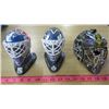 Image 2 : LOT OF 3 NHL COLLECTOR HELMETS (NY RANGERS, TORONTO MAPLE LEAFS, LA KINGS )
