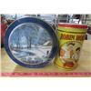 Image 3 : LOT OF MISC ITEMS ( 5 X VASES, 2 X POP BOTTLES, 2 X TINS, AND PLASTIC TRAY)