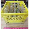 Image 1 : LOT OF 24 POP BOTTLES WITH YELLOW PLASTIC CRATE (VARIOUS BRANDS)
