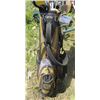 Image 4 : SET OF 10 GOLF CLUBS (BAG HAS BUILT IN STAND, BLACK AND GOLD) *JOHN DALY* (MISC GOLF SUPPLIES IN BAG
