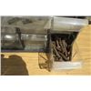 Image 11 : HYDROLIC JACK AND 2 BOXES OF MISC SCREWS, NAILS, ETC