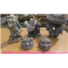 Image 1 : LOT OF 5 PIECES OF GARDEN DÉCOR (2 X GNOMES) *2 X FACE PLANTERS* (SQUIRREL BIRDBATH)