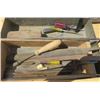 Image 6 : LOT OF MISC TOOLS (PIPE WRENCH, METAL TOOL TRAY, FILES, ETC)
