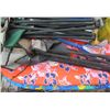 Image 2 : LOT OF MISC ITEMS (FOLDING CAMP CHAIRS, 2 X BOOGIE BOARDS, CRUTCHES, GOLF CLUBS, ETC)