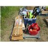 Image 1 : LOT OF AUTOMOTIVE EQUIPMENT (SNOW BRUSHES, TIRE IRON, TOW ROPE, ASSORTED O RINGS, LARGE RUBBERMAID C
