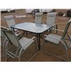 Image 1 : SET OF PATIO FURNITURE (6 X CHAIRS) (GLASS TABLE 60" X 2.5') *ALL CHAIRS MULTI-POSITIONAL*