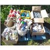 Image 1 : LOT OF MISC SHOP ITEMS (7 X SEED SHAKERS, 3 X FIRE EXTINGUISHERS, BOX OF PEGBOARD HOOKS, SPRAY PAINT