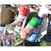 Image 3 : LOT OF MISC SHOP ITEMS (7 X SEED SHAKERS, 3 X FIRE EXTINGUISHERS, BOX OF PEGBOARD HOOKS, SPRAY PAINT