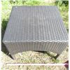 Image 1 : BLACK WICKER TABLE (16"H X 23" SQUARE)