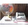 Image 1 : FAN AND FAX MACHINE (OSCILLATING, ADJUSTABLE, METAL) *BROTHER FAX MACHINE*