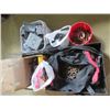 Image 1 : LOT OF ASSORTED ITEMS (CHAINS, DOOR KNOBS, HANDLES, HINGES, 12 V POWER BOX, TOOL BAG)