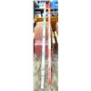 Image 2 : LOT OF SKI EQUIPMENT (2 X SKIS; GREEN AND WHITE 6.5' LONG, RED 6' LONG) *4 X PAIRS OF POLES*