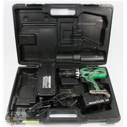 HITACHI 14.4 VOLT CORDLESS DRILL WITH BATTERY AND