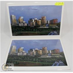 LOT OF TWO CITY OF EDMONTON SKYLINE PRINT