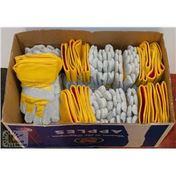 YELLOW LINED WORK GLOVES 30 PR