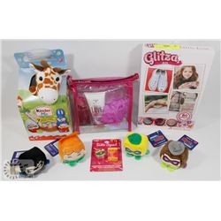 FLAT OF NEW GIRLS TOYS, BATH SETS, AND MORE