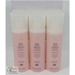 LOT OF THREE NO7 SOFT & SOOTHED GENTLE TONER