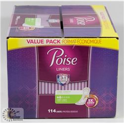 POISE LINERS 114 CASE LONG LENGTH PANTY LINERS