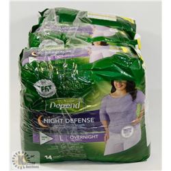 BUNDLE OF DEPENDS NIGHT DEFENSE UNDERWEAR