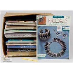 BOX OF CRAFTING BOOKS AND PROJECTS