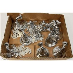 LOT OF 12 CHROME HOOKS